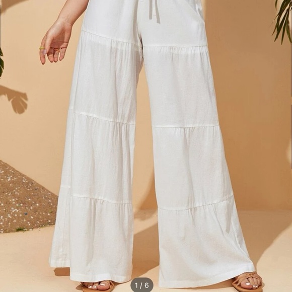 White solid pants. Size XS. Ordered from Shein, never worn before. - Picture 2 of 3